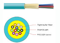 Durable Tight Buffer Distribution Fiber Optic Cable Flame Retardant PVC Jacketed