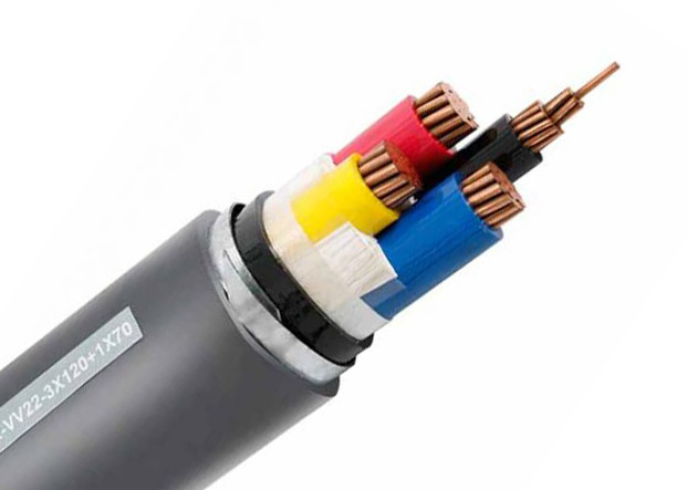 Black Sheath Colour Steel Armoured Cable , Low Voltage Armored Cable Eco Friendly
