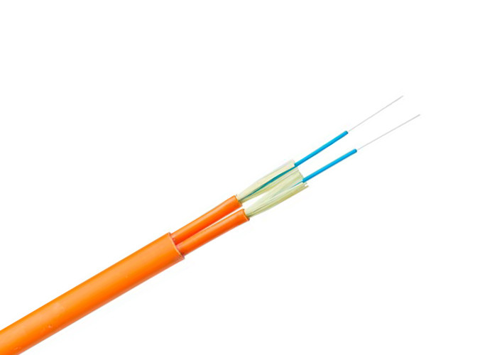 GJFJV Fiber Optic Indoor Cable Tight Buffer Duplex Flat Cord 5 KN/M Crush Resistance